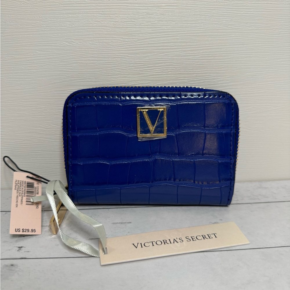 Victoria’s Secret Sapphire Croc Small Wallet VS Purse Bag Tote Blue Victoria